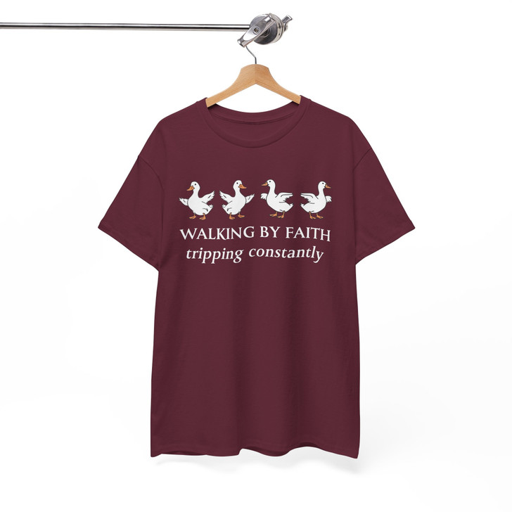Walking By Faith, Christian Bible Verse Retro Faith, Religious Graphic, Unisex T-Shirt