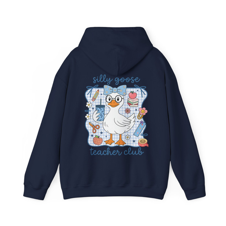 Silly Goose Teacher Club, Funny Floral Cute Teacher Back To School, Hoodie