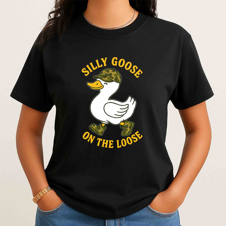 Silly Goose On The Loose, Funny Toddler Cute Kids Natural Graphic Playful, Unisex T-Shirt