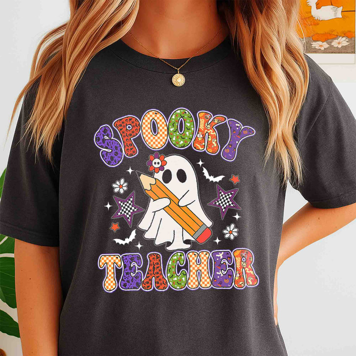 Preppy Spooky Teacher, Retro Halloween, Cute Ghost, Spooky Season, Teacher Halloween Design, Unisex T-Shirt