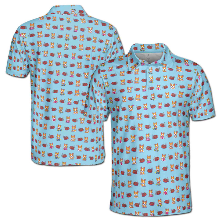 Funny Tiny Pet Cute Dog Food Doodle Golf Men's Polo Shirt S-5XL