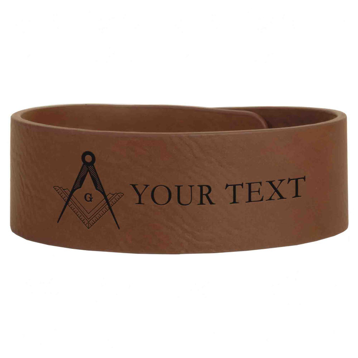 Custom Masonic Lines Pattern Symbol Freemason Lodge Gift Engraved Leatherette Cuff Wristband