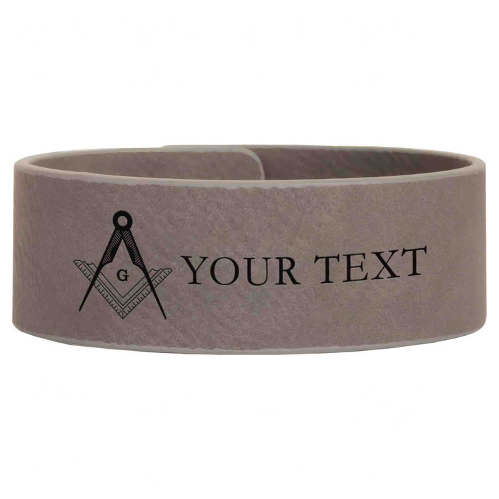 Custom Masonic Lines Pattern Symbol Freemason Lodge Gift Engraved Leatherette Cuff Wristband
