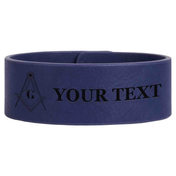 Custom Masonic Lines Marking Symbol Freemason Lodge Gift Engraved Leatherette Cuff Wristband