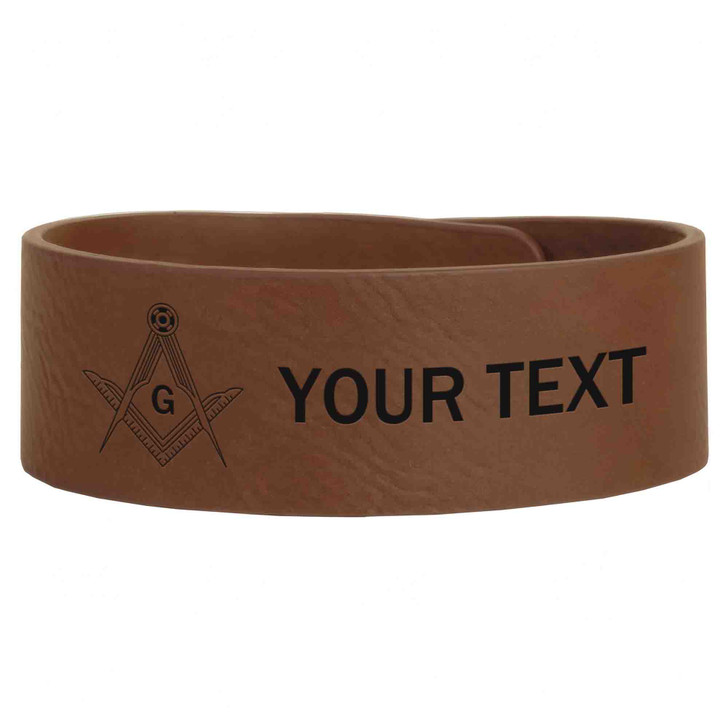 Custom Masonic Target Pattern Symbol Freemason Lodge Gift Engraved Leatherette Cuff Wristband
