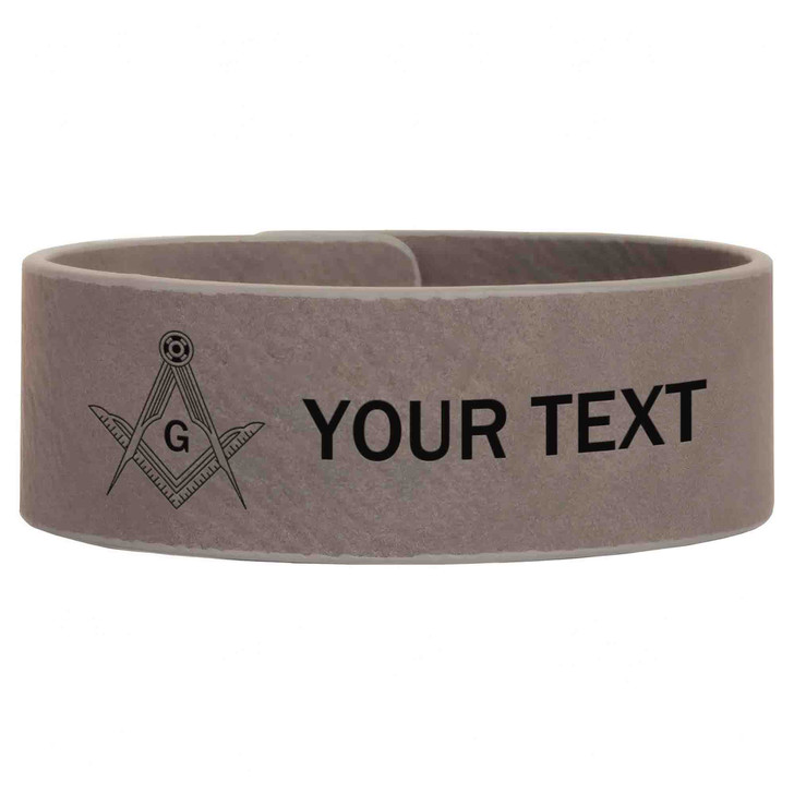 Custom Masonic Target Pattern Symbol Freemason Lodge Gift Engraved Leatherette Cuff Wristband