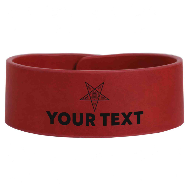 Custom OES PHA Pentagon Up Symbol Chapter Gift Engraved Leatherette Cuff Wristband