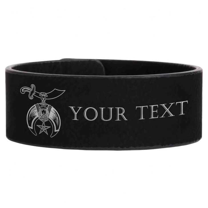 Custom Daughters of the Sphinx Symbol Freemason Temple Gift Engraved Leatherette Cuff Wristband