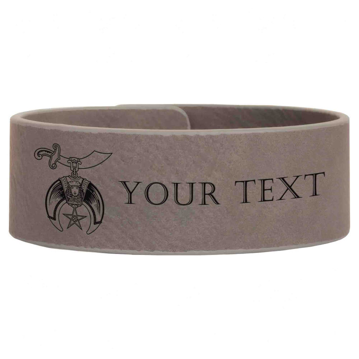 Custom Daughters of the Sphinx Symbol Freemason Temple Gift Engraved Leatherette Cuff Wristband