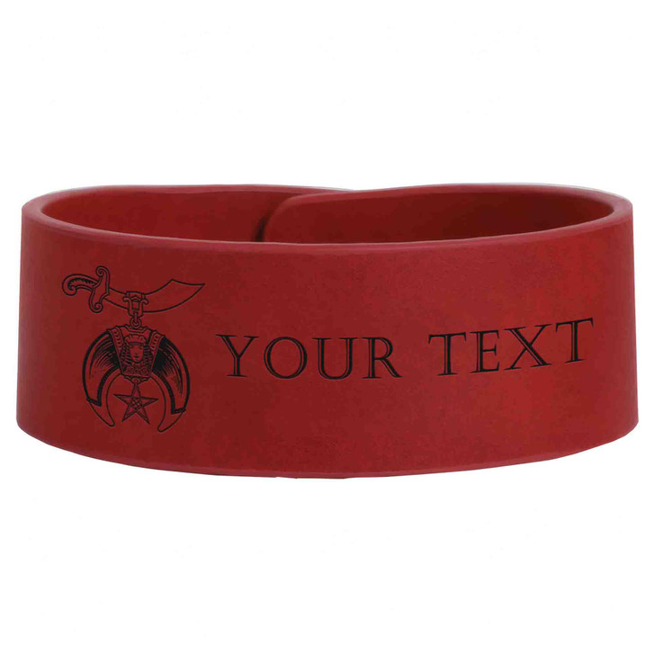 Custom Daughters of the Sphinx Symbol Freemason Temple Gift Engraved Leatherette Cuff Wristband