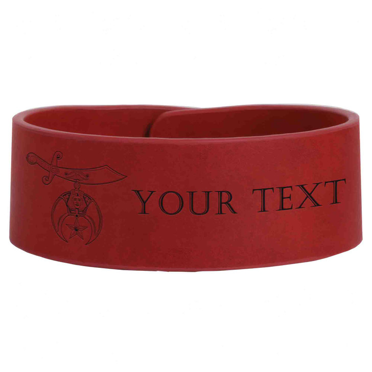 Custom Shriners International Symbol Freemason Temple Gift Engraved Leatherette Cuff Wristband
