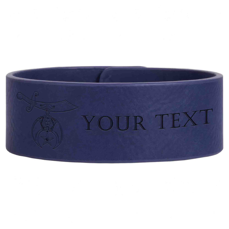Custom Shriners International Symbol Freemason Temple Gift Engraved Leatherette Cuff Wristband