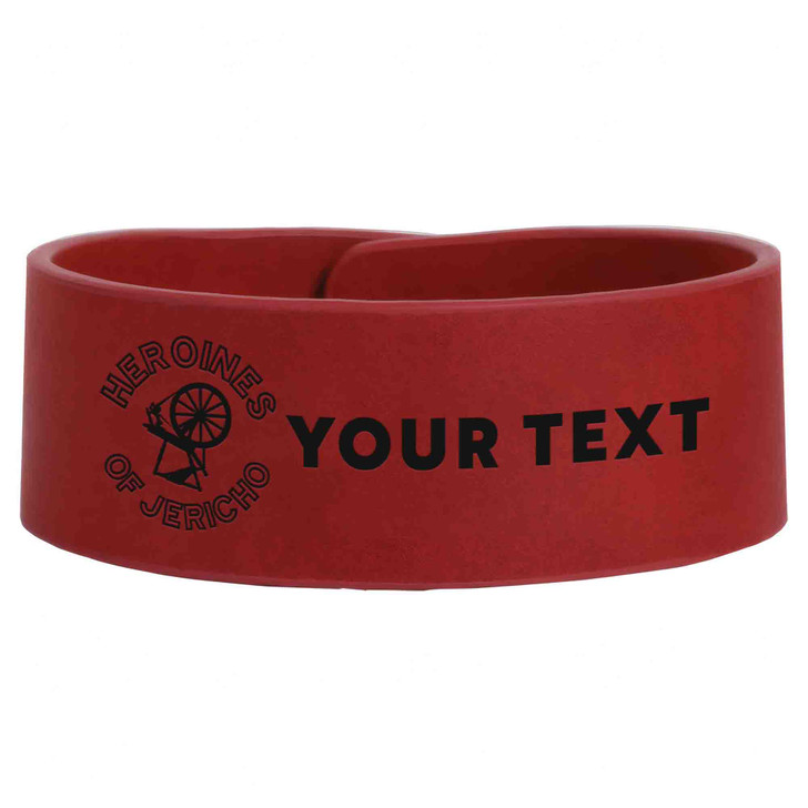 Custom Heroines of Jericho Symbol Freemason Court Gift Engraved Leatherette Cuff Wristband