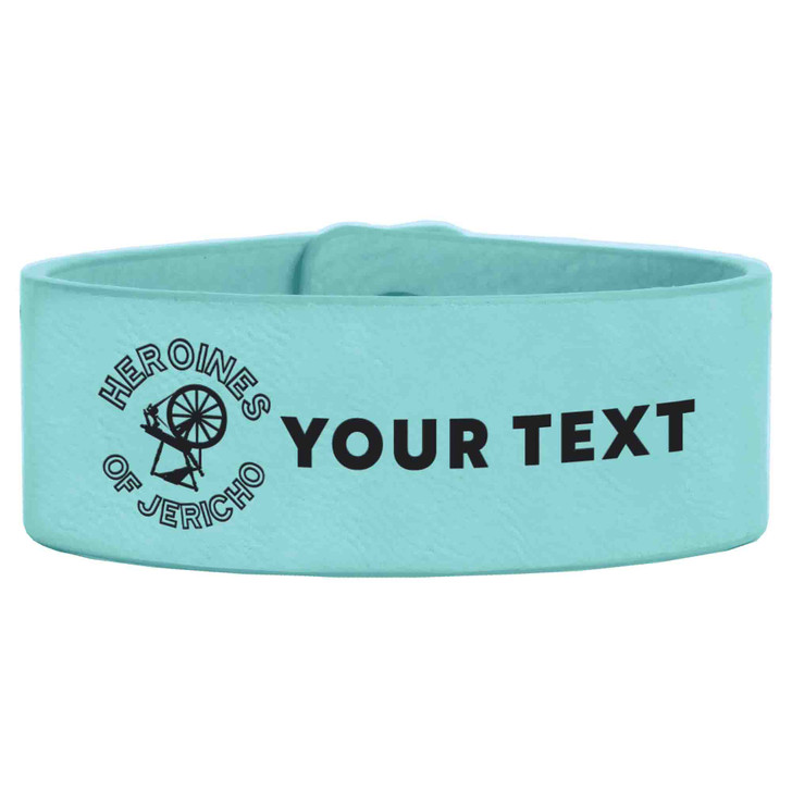 Custom Heroines of Jericho Symbol Freemason Court Gift Engraved Leatherette Cuff Wristband
