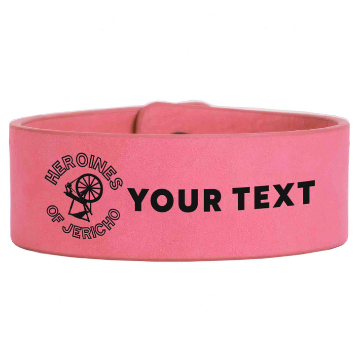 Custom Heroines of Jericho Symbol Freemason Court Gift Engraved Leatherette Cuff Wristband