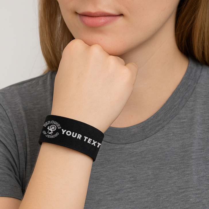 Custom Heroines of Jericho Symbol Freemason Court Gift Engraved Leatherette Cuff Wristband