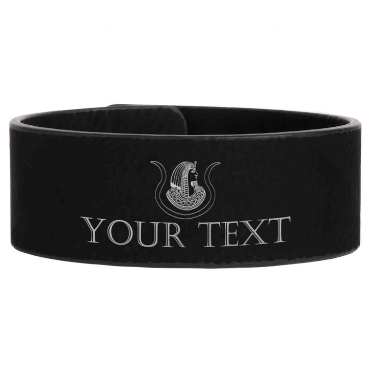 Custom Imperial Court Symbol Freemason Court Gift Engraved Leatherette Cuff Wristband