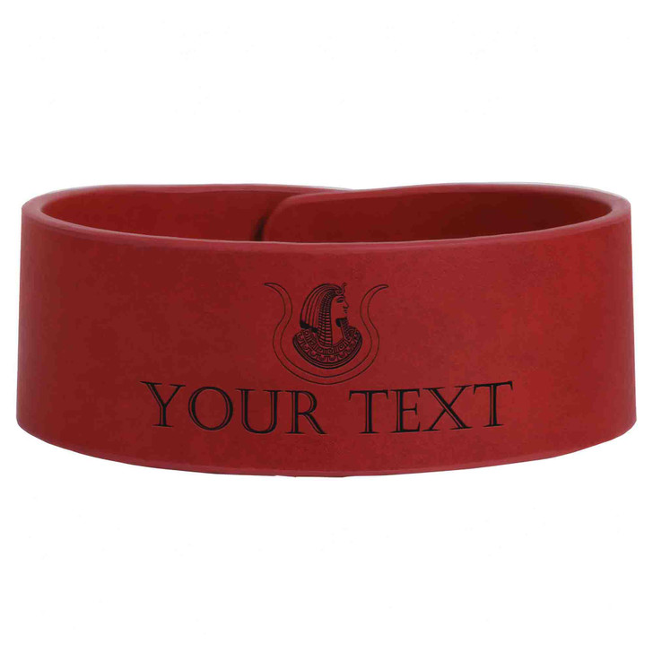 Custom Imperial Court Symbol Freemason Court Gift Engraved Leatherette Cuff Wristband