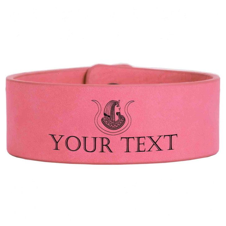 Custom Imperial Court Symbol Freemason Court Gift Engraved Leatherette Cuff Wristband