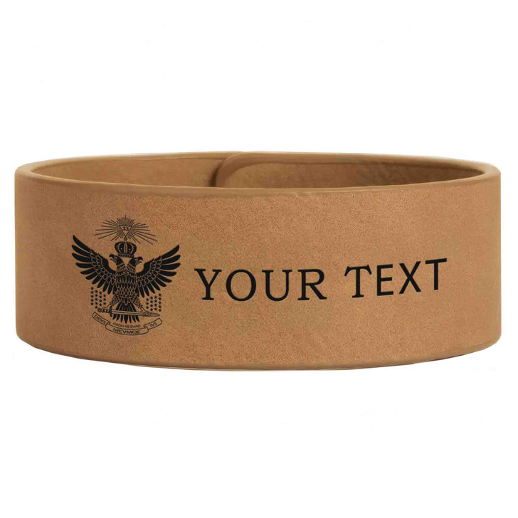 Custom Wing Up Rite of Scottish 33rd Symbol Lodge Gift Engraved Leatherette Cuff Wristband