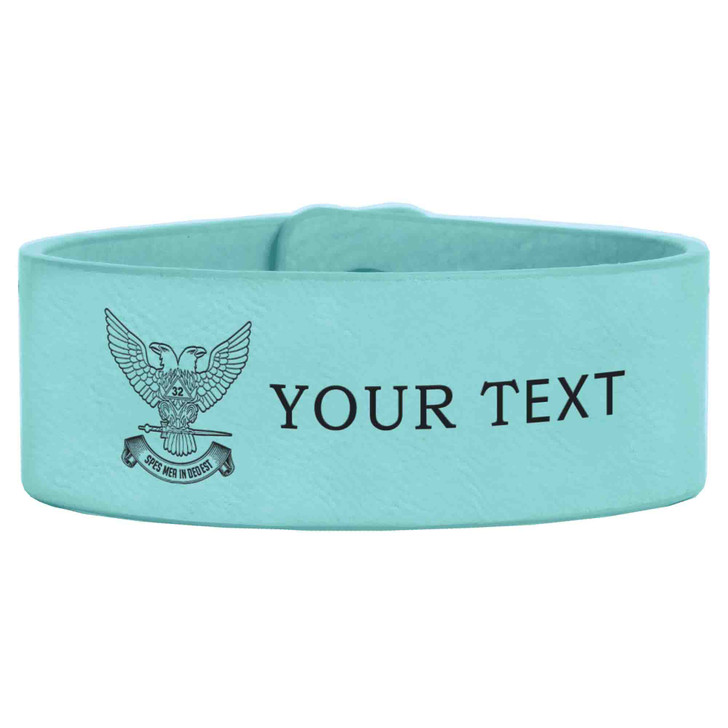 Custom Wing Up Rite of Scottish 32nd Symbol Lodge Gift Engraved Leatherette Cuff Wristband