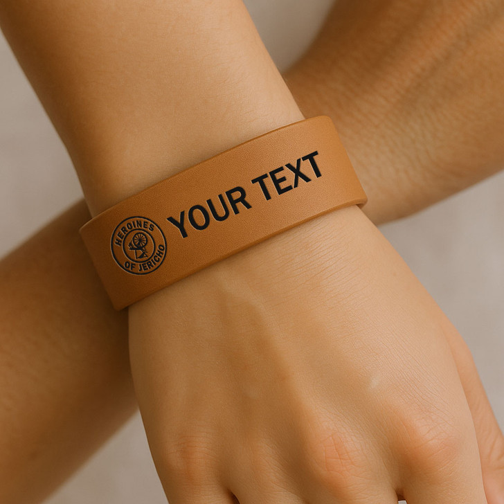Custom Heroines of Jericho Circle Symbol Court Gift Engraved Leatherette Cuff Wristband