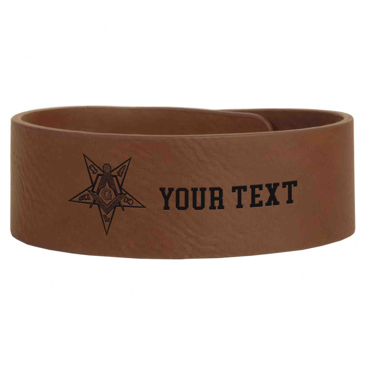 Custom OES Worthy Patron Masonic Symbol Chapter Gift Engraved Leatherette Cuff Wristband