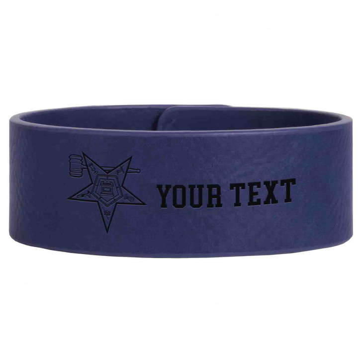 Custom OES Past Worthy Matron Symbol Chapter Gift Engraved Leatherette Cuff Wristband