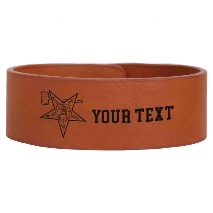 Custom OES Past Worthy Matron Symbol Chapter Gift Engraved Leatherette Cuff Wristband