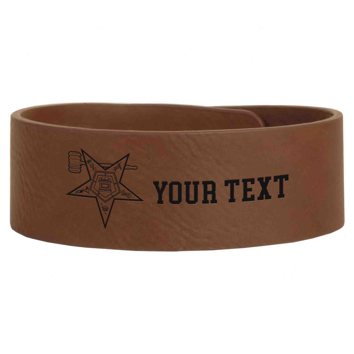 Custom OES Past Worthy Matron Symbol Chapter Gift Engraved Leatherette Cuff Wristband