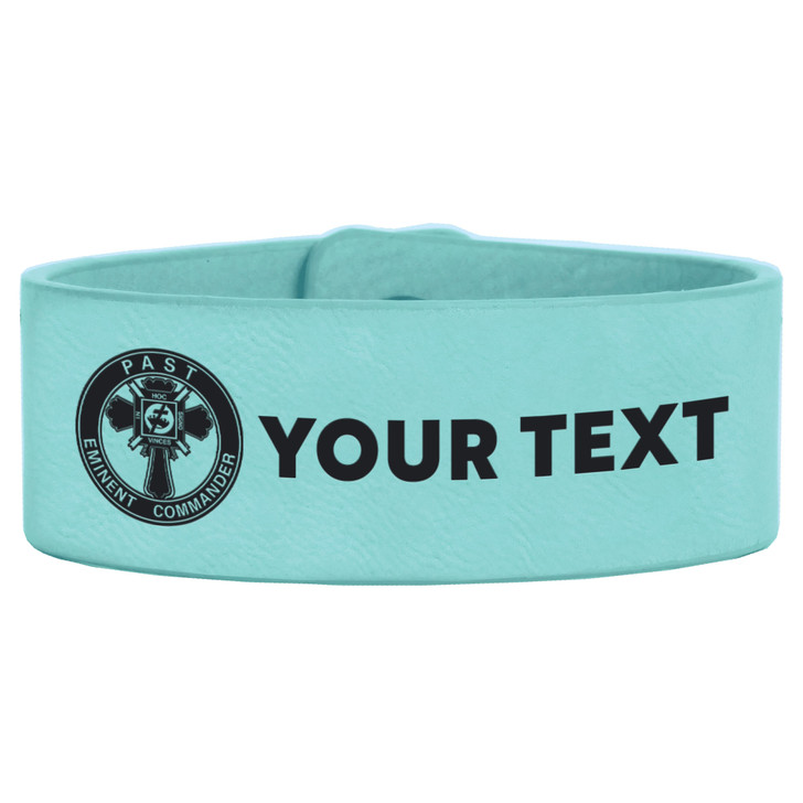 Custom Knights Templar Past Eminent Commander Symbol Freemason Commandery Gift Engraved Leatherette Cuff Wristband