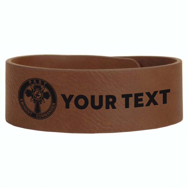 Custom Knights Templar Past Eminent Commander Symbol Freemason Commandery Gift Engraved Leatherette Cuff Wristband