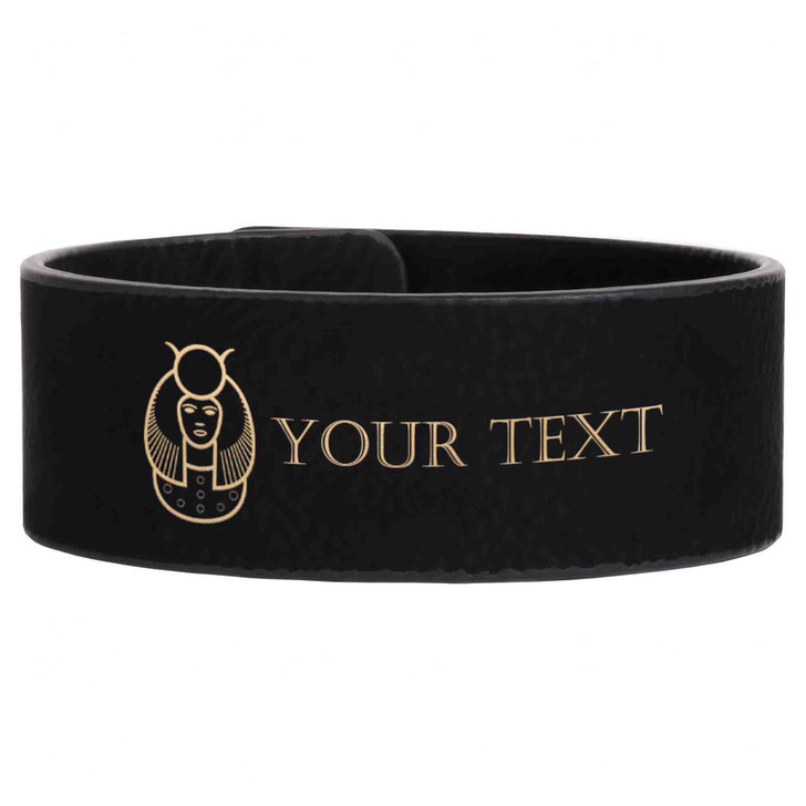 Custom Imperial Court Front Symbol Freemason Court Gift Engraved Leatherette Cuff Wristband