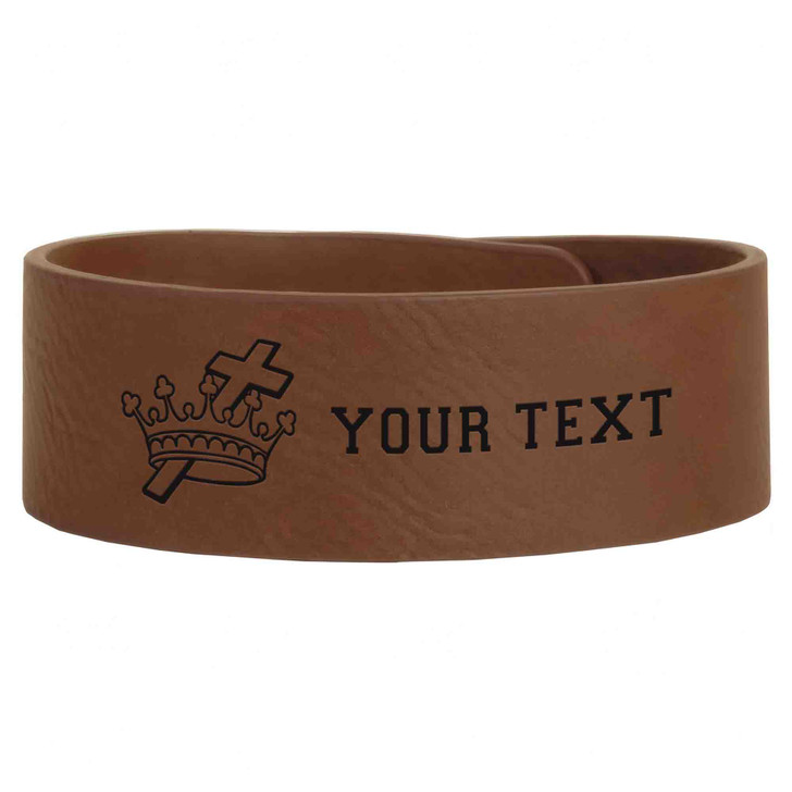 Custom Order of Cyrene Symbol Freemason Commandery Gift Engraved Leatherette Cuff Wristband