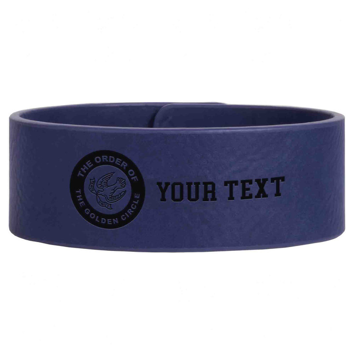 Custom Order of The Golden Circle Symbol Freemason Chapter Gift Engraved Leatherette Cuff Wristband