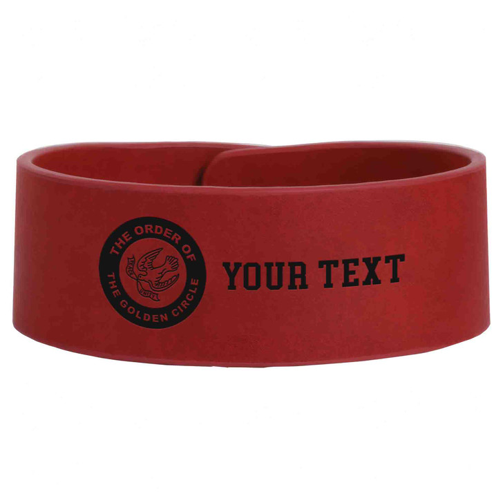 Custom Order of The Golden Circle Symbol Freemason Chapter Gift Engraved Leatherette Cuff Wristband