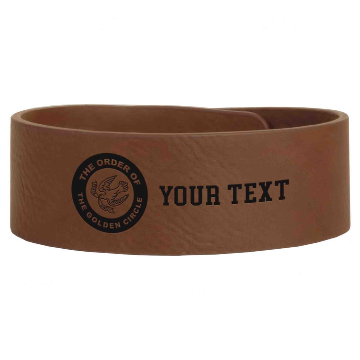 Custom Order of The Golden Circle Symbol Freemason Chapter Gift Engraved Leatherette Cuff Wristband