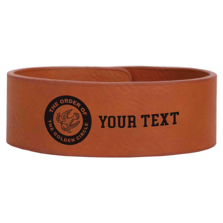 Custom Order of The Golden Circle Symbol Freemason Chapter Gift Engraved Leatherette Cuff Wristband