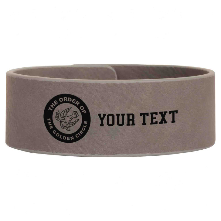 Custom Order of The Golden Circle Symbol Freemason Chapter Gift Engraved Leatherette Cuff Wristband