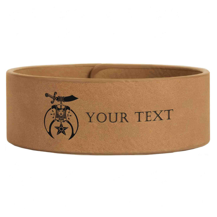 Custom Daughters of the Sphinx Bolden Symbol Freemason Temple Gift Engraved Leatherette Cuff Wristband