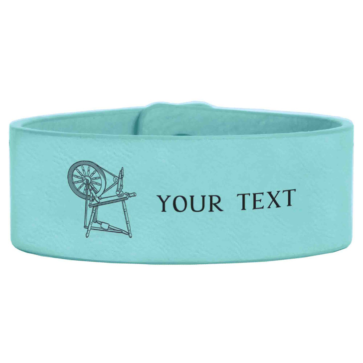 Custom Heroines of Jericho Spinning Wheel Symbol Freemason Court Gift Engraved Leatherette Cuff Wristband