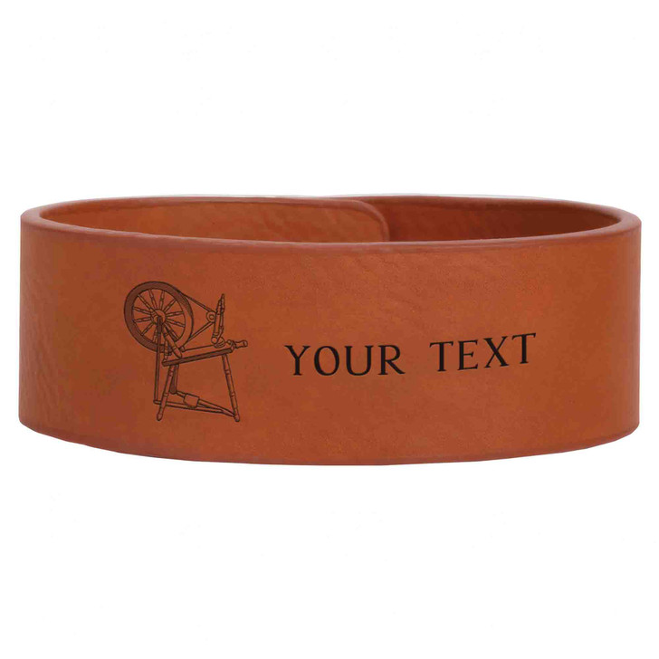 Custom Heroines of Jericho Spinning Wheel Symbol Freemason Court Gift Engraved Leatherette Cuff Wristband