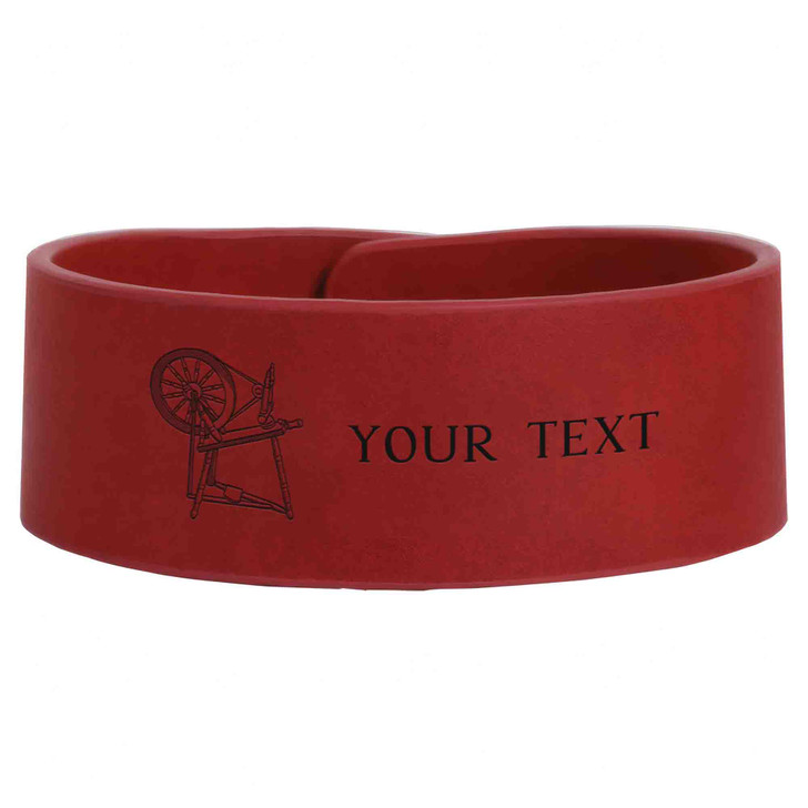Custom Heroines of Jericho Spinning Wheel Symbol Freemason Court Gift Engraved Leatherette Cuff Wristband