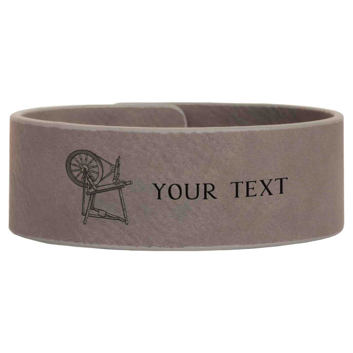 Custom Heroines of Jericho Spinning Wheel Symbol Freemason Court Gift Engraved Leatherette Cuff Wristband