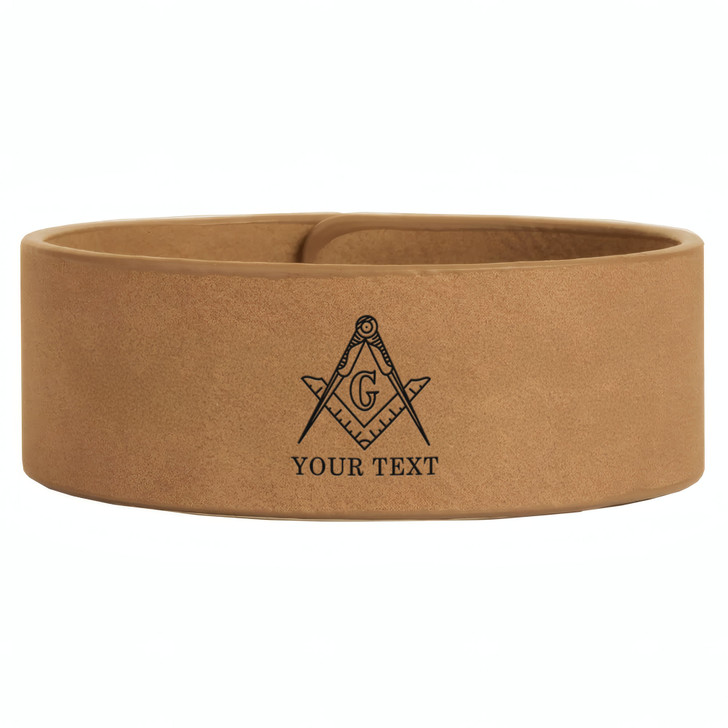 Custom Mason Symbol Masonic Sparse Freemason Lodge Gift Engraved Leatherette Cuff Wristband
