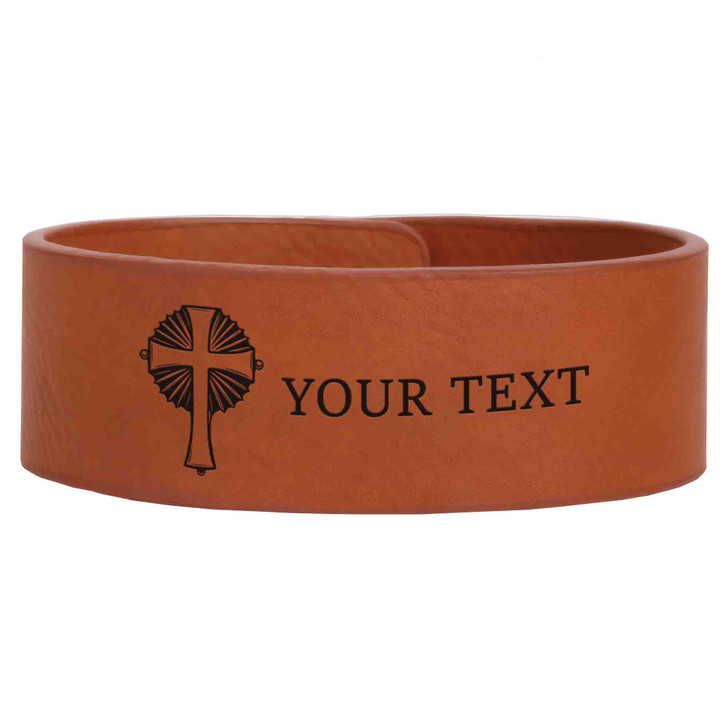 Custom Knights Templar Eminent Commander Engraved Leatherette Cuff Wristband