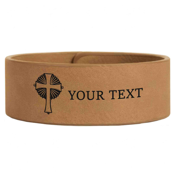 Custom Knights Templar Eminent Commander Engraved Leatherette Cuff Wristband