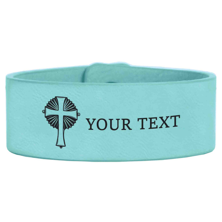 Custom Knights Templar Eminent Commander Engraved Leatherette Cuff Wristband