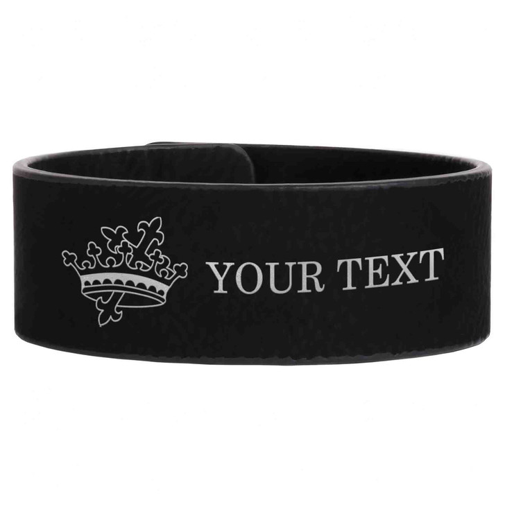 Custom Order of Cyrene Symbol Decorated Engraved Leatherette Cuff Wristband