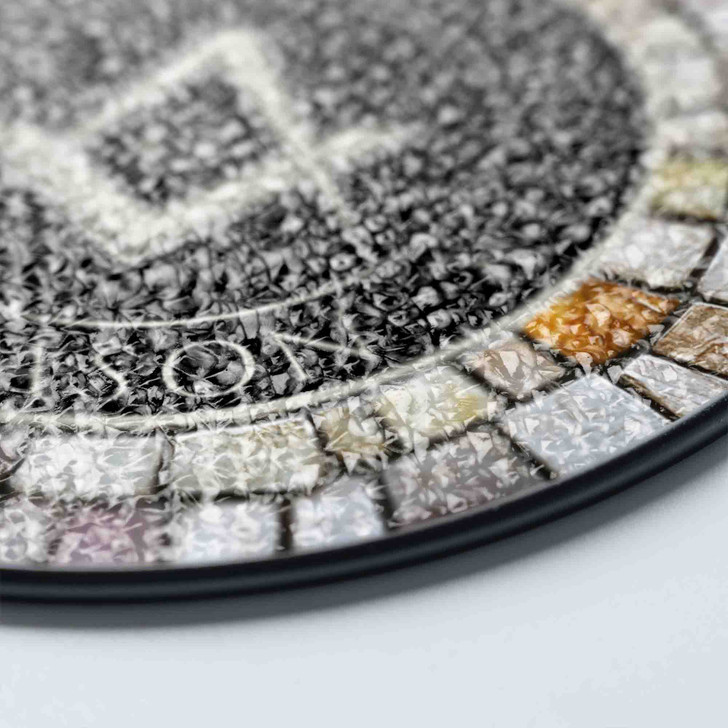 Freemason Symbol Stone Circle Gray Black Stained Glass Suncatcher